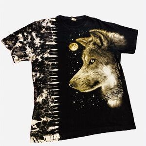 Wolf Graphic Black and White Men's Short Sleeve Tee